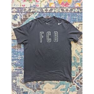 Nike FC Barcelona FCB T-Shirt Men's XL Slim Fit Black Soccer Tee 656528-010